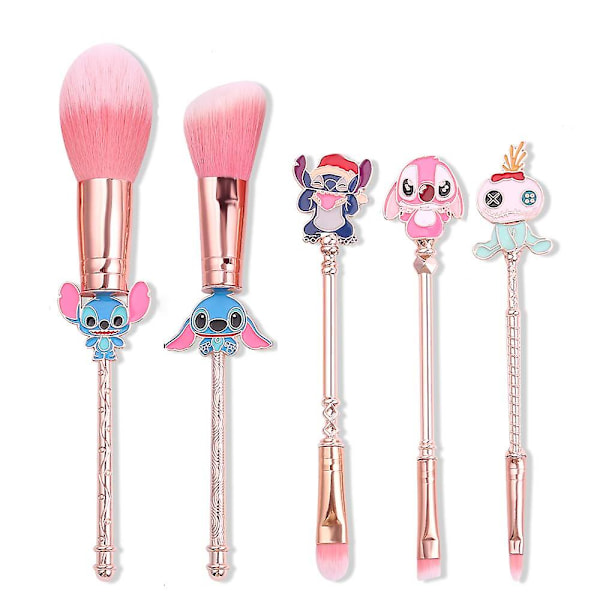 Interstellar Baby Makeup-børster Sæt - 5stk Kreativ Stitch Tema Kosmetiske Børster Sæt, Premium Syntetisk Foundation Eyeshades Børste Sæt Bedste Gave