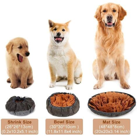 Solid Dog Dig Mat Snuffle Mat Katt Maskinvaskbar Multifunksjonell Foldbar Hundefôrskål Leke Hundefører Matte Hundespill Brun