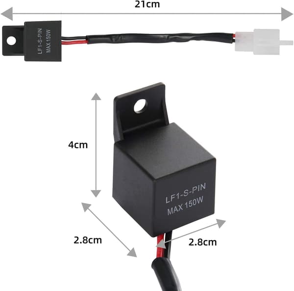2-benet blinkrelæ, 12V motorcykelblinklys LED blinklys