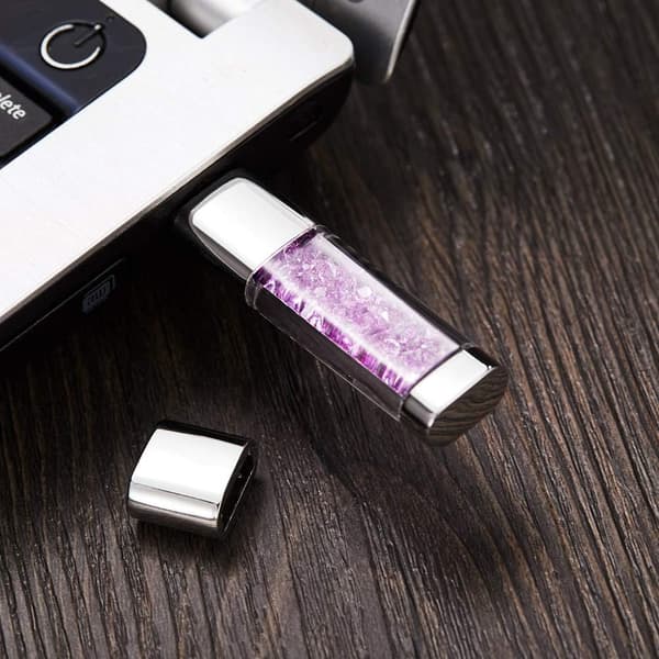 Høyhastighets metallbil U Disk Krystalllilla (32 GB)