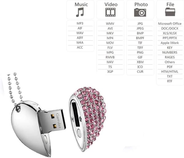 Hjerteformet U-disk (8GB pink diamant hjerte)