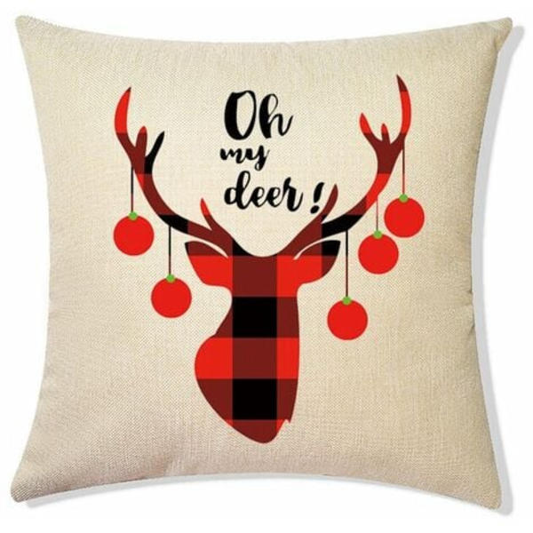 Julkuddar med julmotiv - Julgran, Snöflinga, Snögubbe, Rensa - Heminredning Kuddfodral 18\"