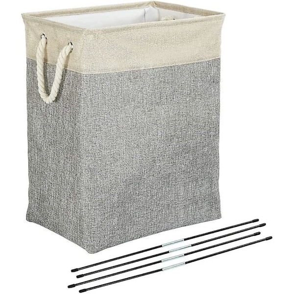 Snavs Tøjkurv, Tøjkurv Med Håndtag, Tøjkurv Til Beskidt Tøj, 42x31x50, Opbevaringspose Til Tøj, Foldsbar, Grå