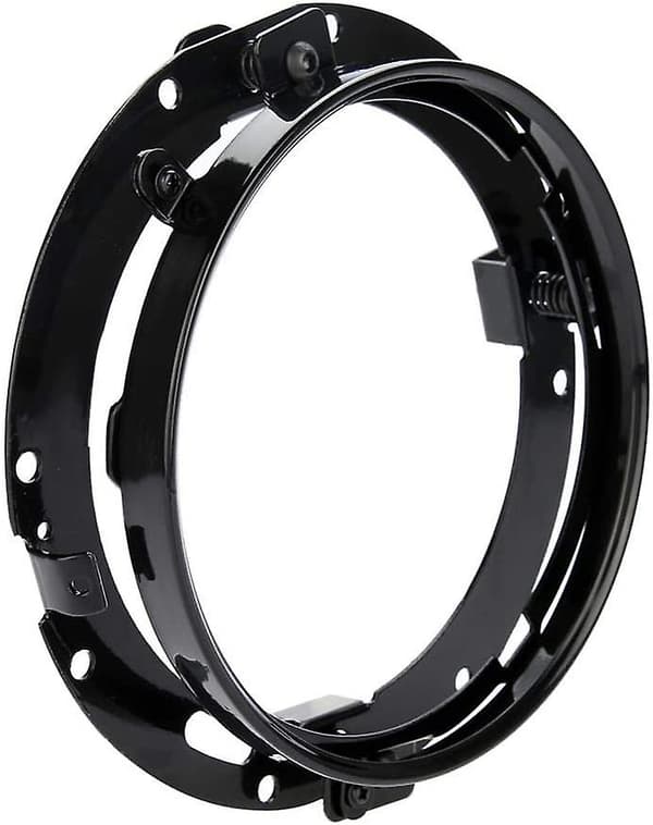 7\" Rundt Forlygte Monteringsbeslag Ring Aluminiumlegering Sort Sølv (sort)