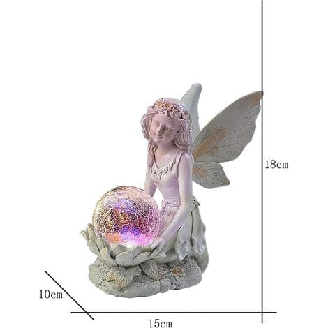 Hagefigurer Alver Solcelle Glasskuler Belysning Statue Hage Solcellefigurer Fe Statue Dekorasjon
