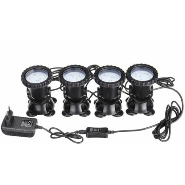 RGB LED Spot Under Vand Lampe Pool Springvand Akvarium + Fjernbetjening AC100-240V