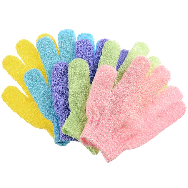 6 Par Exfolierande Handskar, Duschbad Dubbelsidig Kroppsskrubb