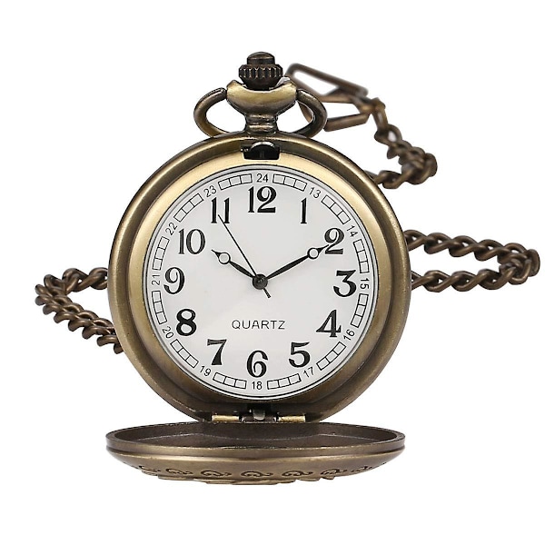 Blomsterserie Steampunk Kvartsfick-ur Retro Halv Hunter Skalfick-ur för Kvinnor