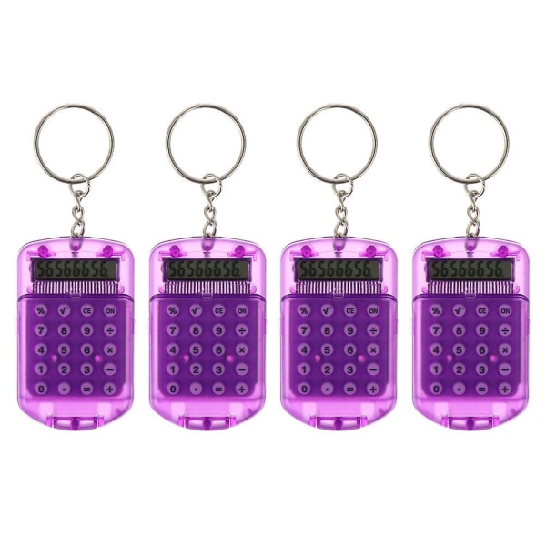 4st Mini Elektroniska Miniräknare Nyckelringar Tiny Small Pocket Miniräknare Nyckelringar