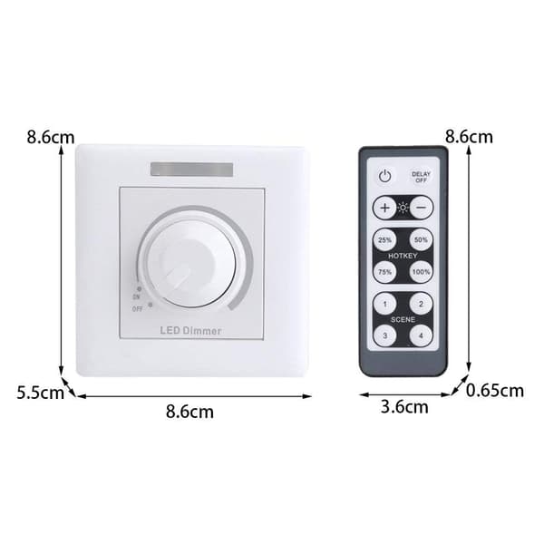 200W roterende dimmerbryter, utenpåliggende roterende knappdimmerbryter (220V)
