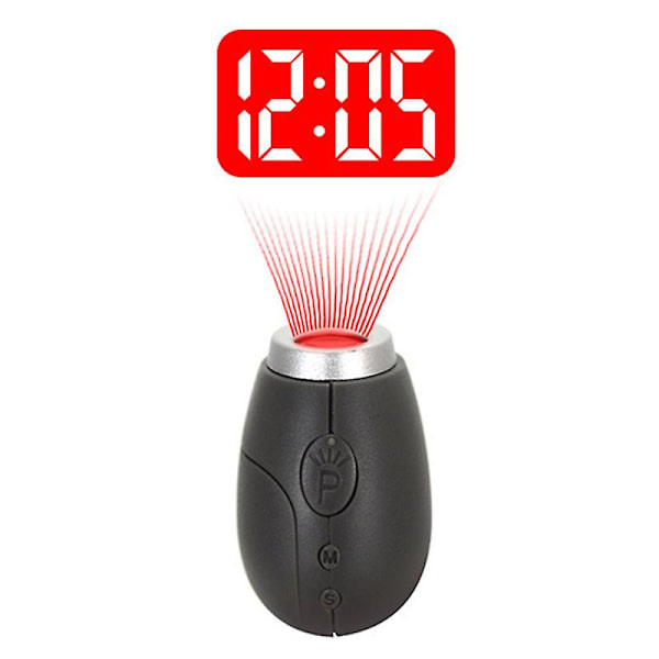 1 stk Projeksjonsklokke Fin Slitesterk Fin Digital Klokke Lommelykt Led Klokke Nøkkelring Mini Projeksjonsklokke
