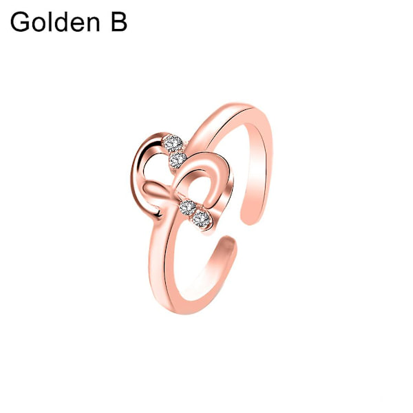 Muodi Naiset Yksinkertainen A-Z Englannin Aakkoset Kirjain Timantti Avorenkaan Korut Rose Gold A