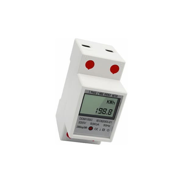 Stor skjerm (5(80)A) enfaset 2P husholdnings multifunksjons skinnemeter