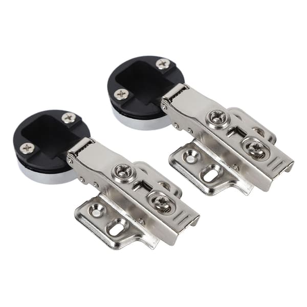 Hengsler for glassdører i rustfritt stål, 35 kopp dempende buffer, rett arm, full overlay, 2 sett