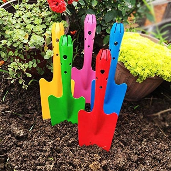 Mini Fargerike Metall Håndspade for Planting, Graving og Omplanting av Blomsterjord - Hagegaver til Barn (5-pakning)