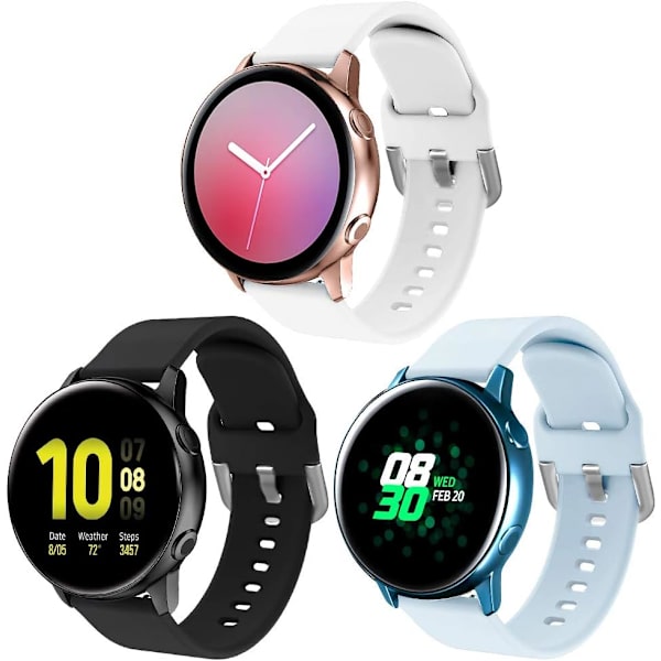 Silikone Rem til Samsung Galaxy Watch 3 41mm Rem / Active 40mm Rem / Active 2 Rem / Galaxy Watch 42mm Rem, Kvinder Mænd Blød Silico