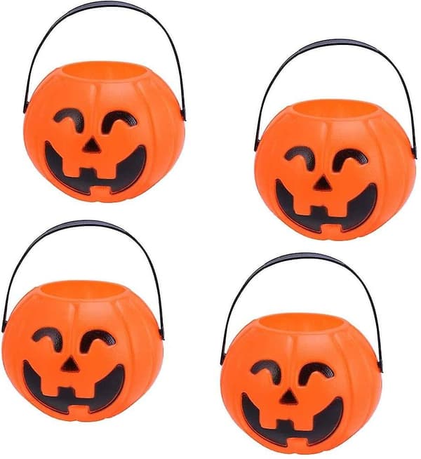 Halloween Gresskar Lykt Medium Bærbar Gresskarbøtte,