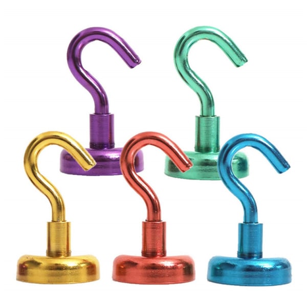 10 färger magnetiska krokar för hushållsartiklar, metall icke-porös starka magnetiska krokar (eller D25),