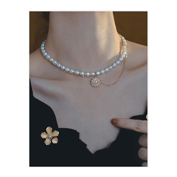 Halskje Perle Vintage Choker Jenter&#39;s Mote Smykker Ac3259