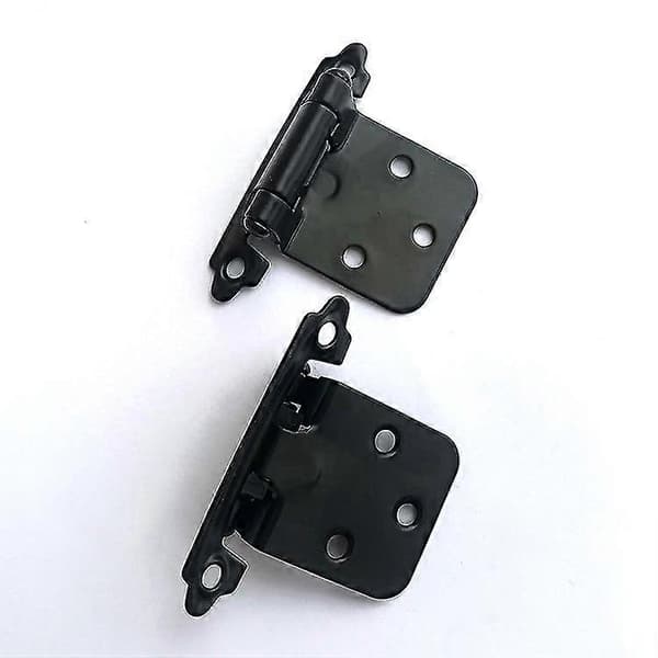 Nye ModelsPar Skabshængsler med Skruer Selvlukkende Dekorativ Frontmontering til Variable Køkkenvægsskabsdøre (Sort)