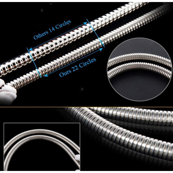 Dusch slang, rostfritt stål, silver, 2M