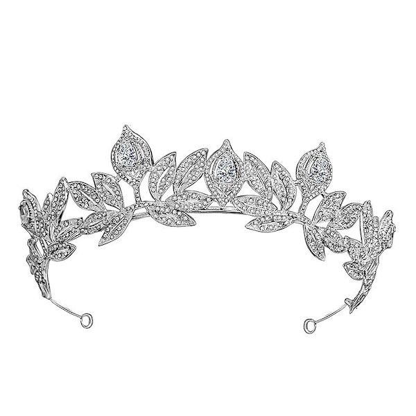 Glimmerende Blade Pandebånd Håndlavet Rhinestones Hovedbeklædning Brudekrone Hårbøjle Hårtilbehør Til