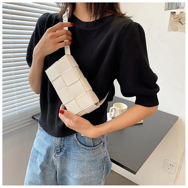 Dame Taske Lille Taske Fashion All-match Bryst Taske Kvinde Sommer Messenger Talje Taske Trendy Ins Fashion Dame Taske A916-250 White