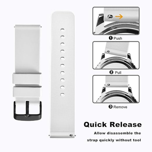 16mm Silikone Urremme med Sort Spænde, Quick Release