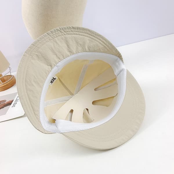 Udendørs Solhat med Bred Skygge (Beige), Dobbelt Lag Klassisk Combat