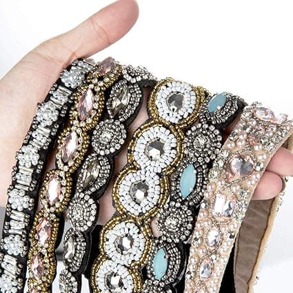 6 Stk. Rhinestone Elastiske Pandebånd Bohemia Elastiske Pandebånd