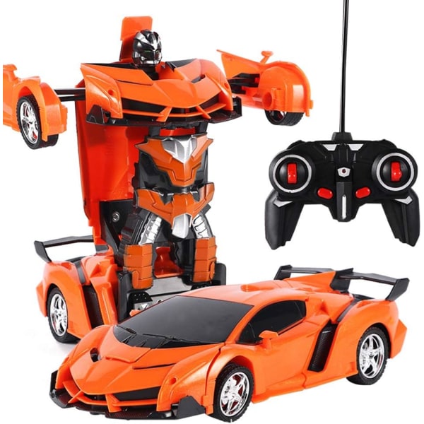 Fjärrstyrd Bil, 2 i 1 Transformerande Robotbil, En-Klicks Transformerande Bil, Fjärrstyrda Transformers och Transformerande Robot, Pedagogisk Leksak för Barn