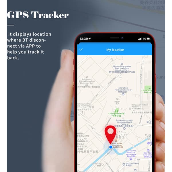 Hvid rund anti-tabt enhed privat model S8, Bluetooth, nøglering