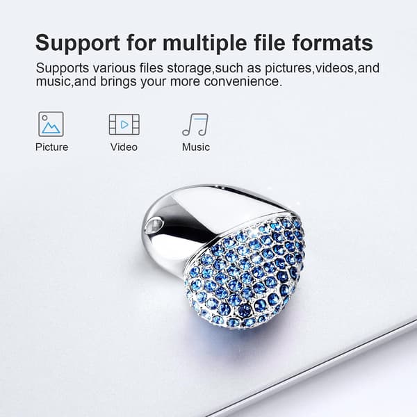 Hjerteformet U-disk (4GB blå diamant hjerte)
