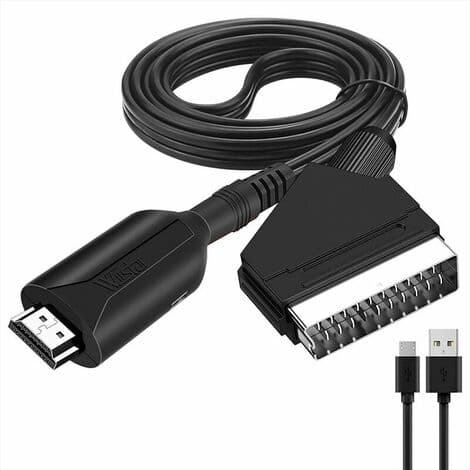Scart til HDMI-konverter video lydadapter til HDTV/DVD/Set-top-boks/PS3/PAL/NTSC