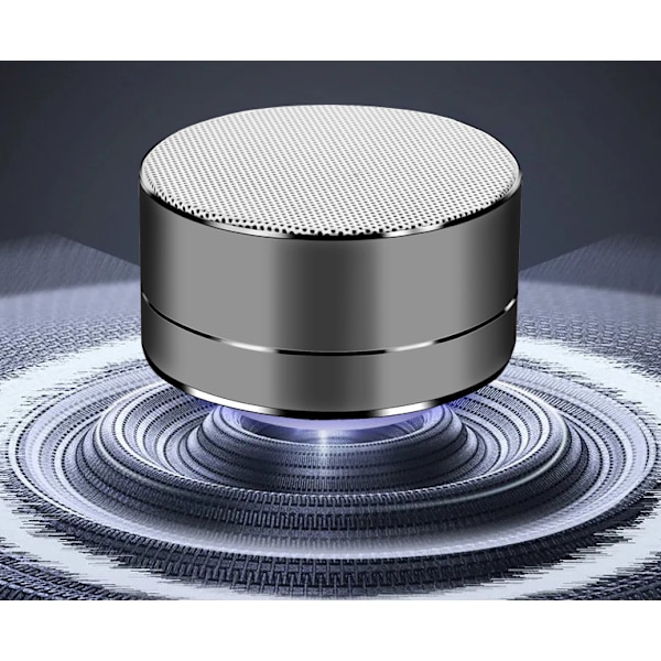 Bluetooth-högtalare i legering, bärbar minihögtalare (silvergrå)