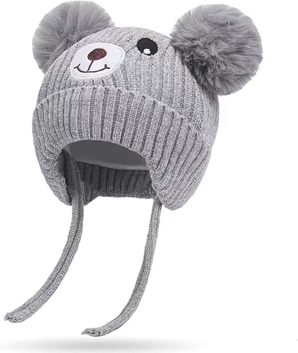 Baby mössa Beanie Stickad mössa Höst Vinter Söt mössa med öron