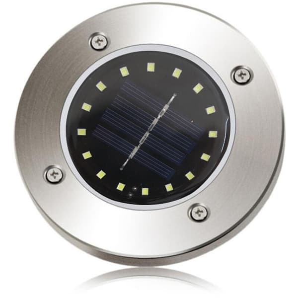 16LED Solcelle Underjordisk Lys, Jordlys (Hvidt Lys)