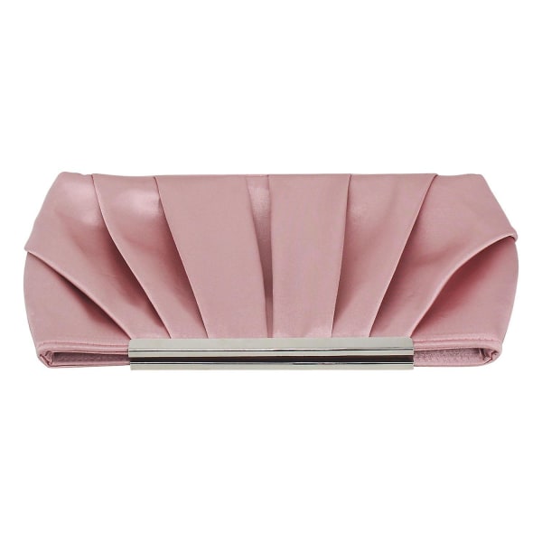 Clutch-iltalaukku Tyylikäs laskostettu satiinimuotoinen käsilaukku Yksinkertainen tyylikäs kukkaro naisille A916-931 Pink