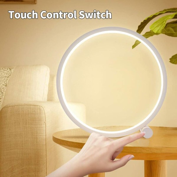 Dimmable Touch Desk Lamp, 3 Colors, 10 Brightness, Modern Round Design, Metal Material, Bedroom Desk Reading Lamp, Suita