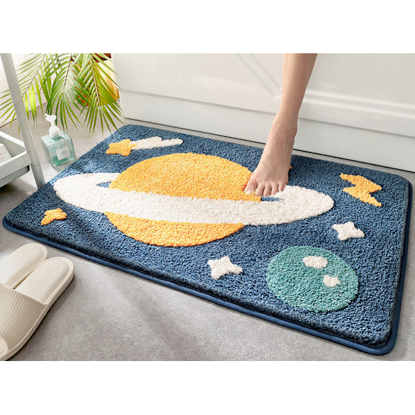 Flockig Entrématta, Badrumsmatta, Absorberande Halksäker Matta, Sovrumsdörrmatta, 50*80cm, D