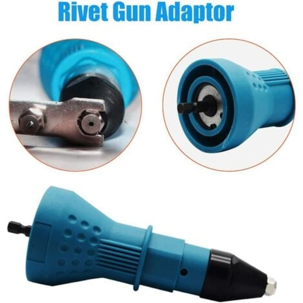 Nitarpistol Adapter för Sladdlösa Borrmaskiner Elektriskt Borrverktyg Nitaradapter Insats Handverktyg med 4 Munstycken