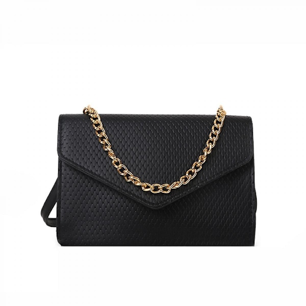 Klassisk Sommar Dammode En Axelväska Handväska Messenger Kedjeväska Svart)