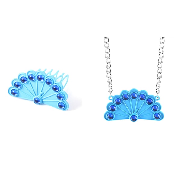 Påfågelblått halsband Set Utsökta detaljer Vackra smycken present till flickor på födelsedag N1053   X394 Card Issuing