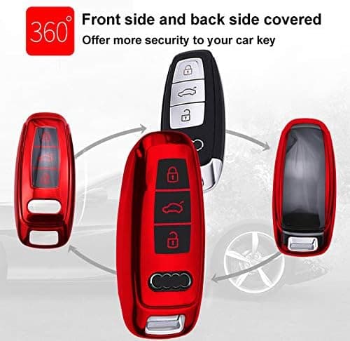 Silikone Nøgle Etui til Audi - Blødt TPU Krom Cover til Nøglefri