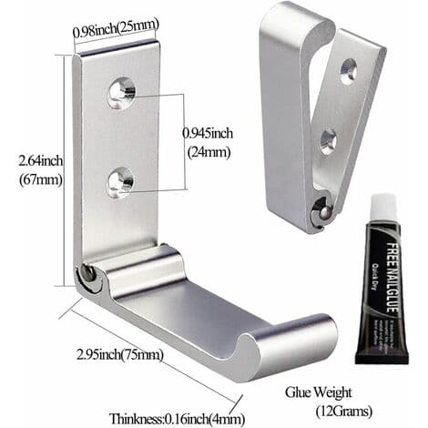 Folding Hooks, Wall Hanging Hooks, Aluminum Alloy Folding Hooks, Heavy Duty Wall Mount, for Bedroom, Bathroom, Kitchen,