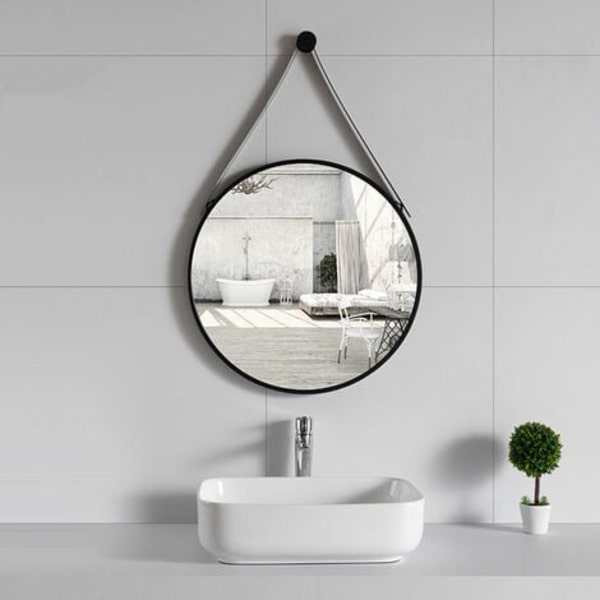 Baderomsspeil, Rund 40 cm i diameter, hengende