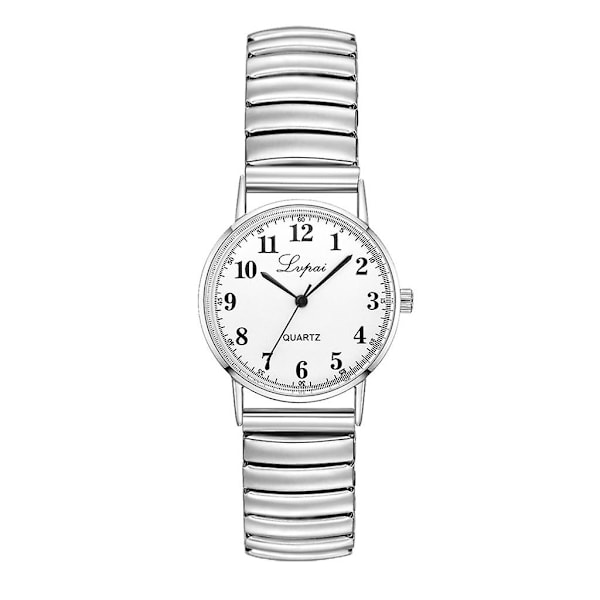 Rustfrit Stålbånd Legering Elskere Business Quartz Urværk Håndledsur Elastisk Rem Bånd Par Håndledsur Relogio Feminino