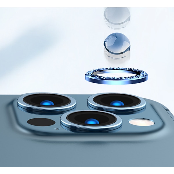 Passar för Apple 13promax diamant örnögonskydd, skyddande metallkameraskydd iPhone12promax (blå diamantmönster (1), 12pro),