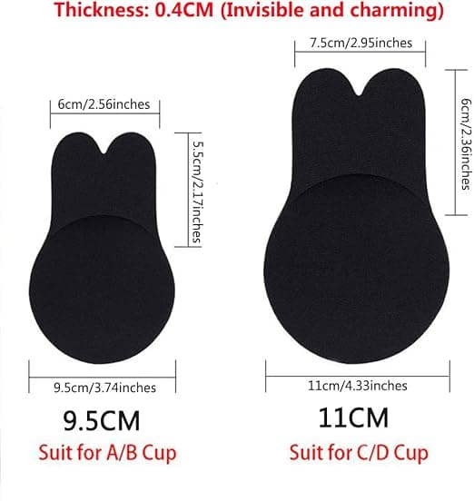 2 par selvklæbende BH uden stropper (9,5 CM) Stropløs rygfri push up