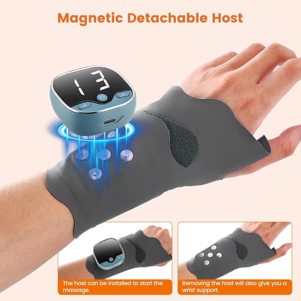 EMS Håndledsmassager, 5 Tilstande/9 Intensitetniveauer, 3 Varmeniveauer, Lindrer Træthed og Smerte
